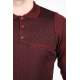 Çizgi Triko Erkek Polo Yaka Desenli Kol ve Bel Lastikli Kışlık Dokuma Triko Kazak - Bordo Çizgi Triko Erkek Polo Yaka Desenli Kol ve Bel Lastikli Kışlık Dokuma Triko Kazak - Bordo