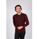 Çizgi Triko Erkek Polo Yaka Desenli Kol ve Bel Lastikli Kışlık Dokuma Triko Kazak - Bordo Çizgi Triko Erkek Polo Yaka Desenli Kol ve Bel Lastikli Kışlık Dokuma Triko Kazak - Bordo